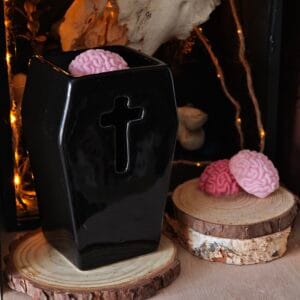 Kit Ritual Quemador Ataúd Gótico "The Death" - Aroma Tierra, Cuero y Eucalipto