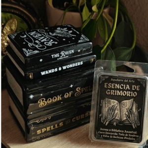 Quemador de Cera "Pila de Libros Grimonios" – Kit Aroma Biblioteca Antigua