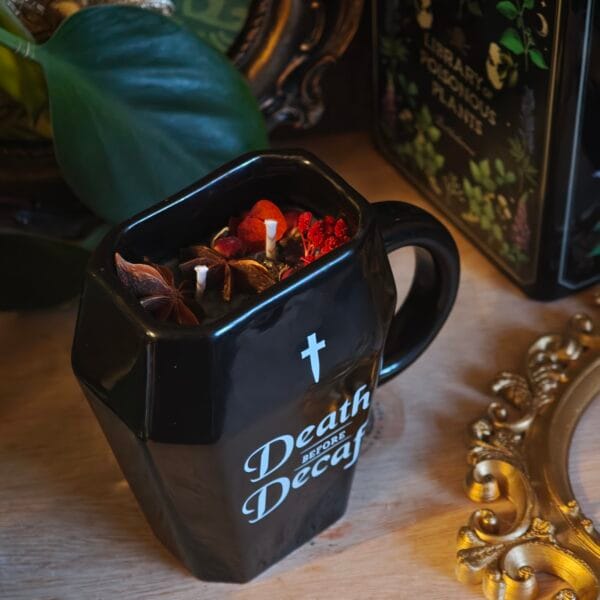 Vela Taza ataúd 'Esencia Antigua' – Biblioteca, Incienso y Cedro (230ml)