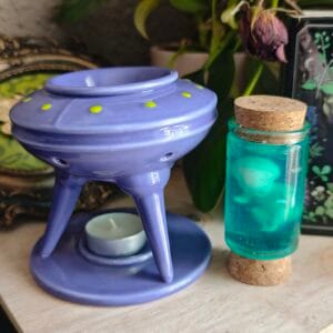 Quemador de Esencias OVNI "Abducción Aromática" – Kit Galáctico Completo