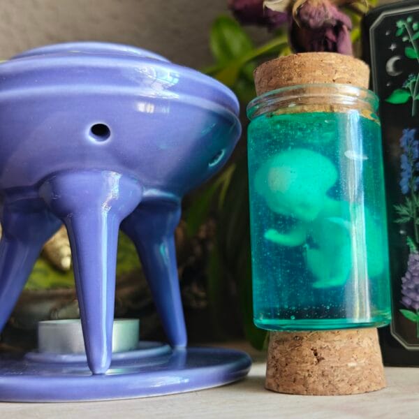 Quemador de Esencias OVNI "Abducción Aromática" – Kit Galáctico Completo