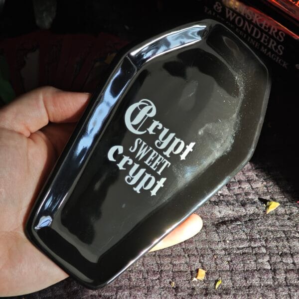 Bandeja para Joyas, velas y minerales "Crypt Sweet Crypt" – Organizador de Ataúd Gótico