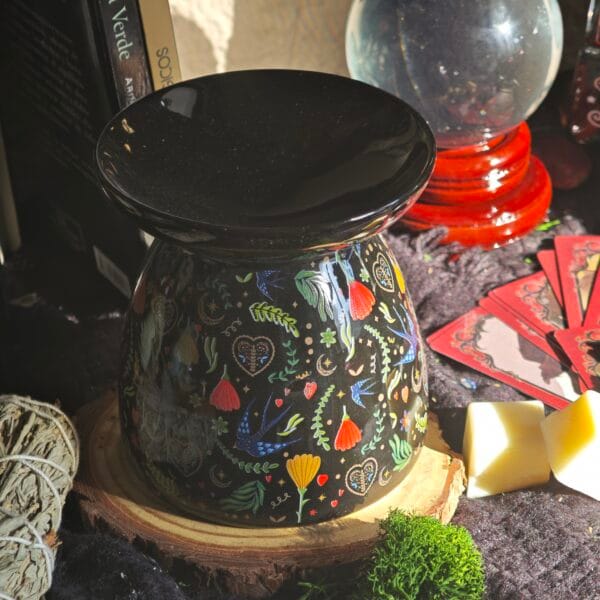 Quemador de Cera "Midnight Bloom" – Decoración Botánica Oscura