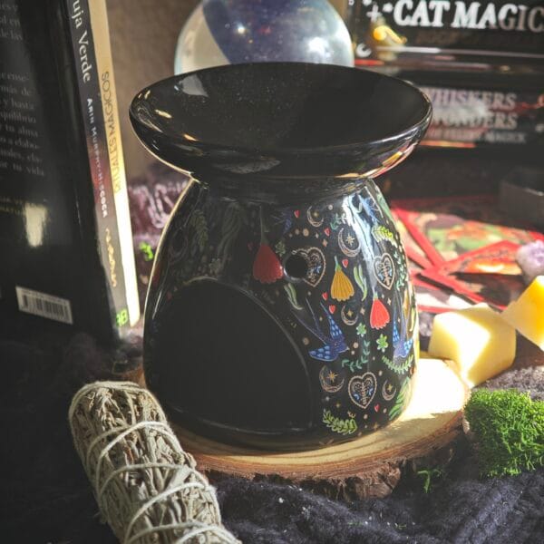 Quemador de Cera "Midnight Bloom" – Decoración Botánica Oscura