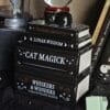 Quemador de Esencias "Gato Negro sobre Libros" – Quemador de Aceite Cerámico Estilo Místico y Brujil