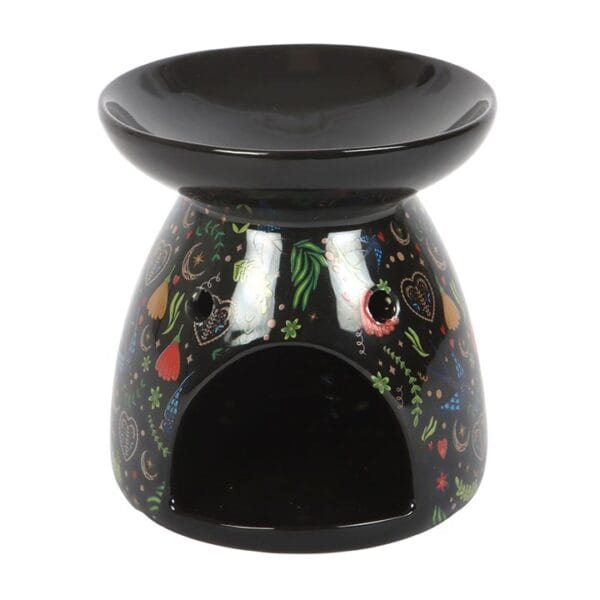 Quemador de Cera "Midnight Bloom" – Decoración Botánica Oscura