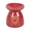 Quemador de Esencias Cerámico "Sacred Heart" – Rojo Radiante con Pack de Aromas