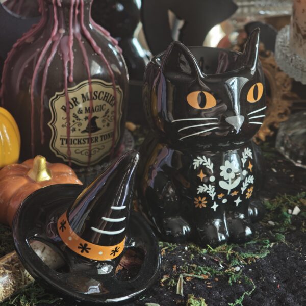 Quemador de aceite Gato Negro de Folclore Tenebroso
