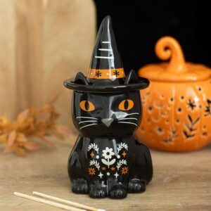 Quemador de aceite Gato Negro de Folclore Tenebroso