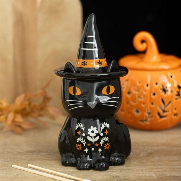 Quemador de aceite Gato Negro de Folclore Tenebroso