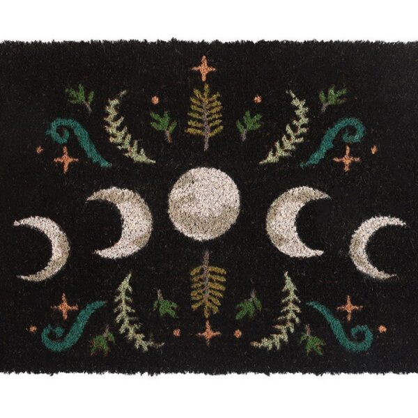 Felpudo negro Fases Lunares del Bosque Oscuro