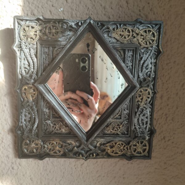 Espejo Steampunk Diamante – Decoración de Pared