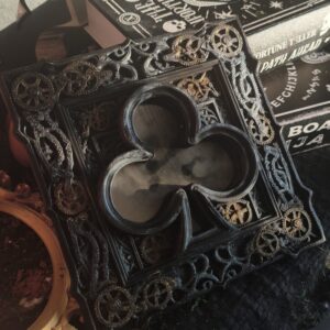 Espejo Steampunk Trébol – Decoración de Pared